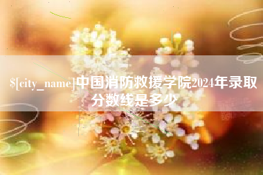 保亭中国消防救援学院2024年录取分数线是多少