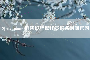 保亭消防设施操作员报名时间官网