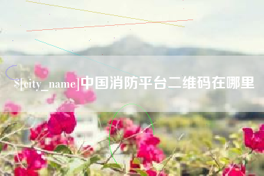 保亭中国消防平台二维码在哪里