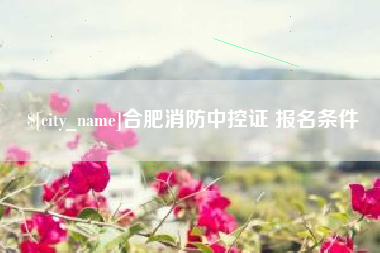 保亭合肥消防中控证 报名条件