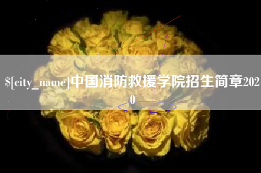 保亭中国消防救援学院招生简章2020